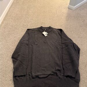 Men's Dark Gray Zip-Up Sweater